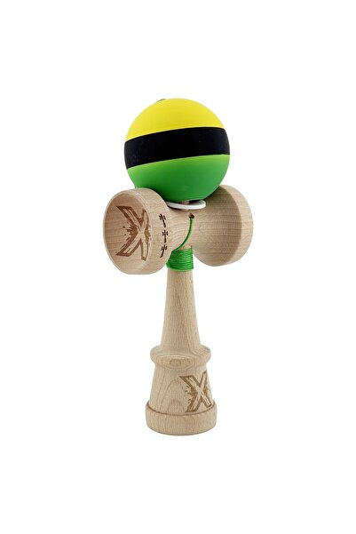Cyrax Kendama X Original, Șnur 62/65 cm M Galben/Negru/Verde