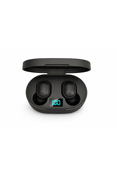 OEM Casti wireless E6S Μαύρο, Bluetooth 5.0, εμβέλεια 10μ, μικρόφωνο, αυτονομ...