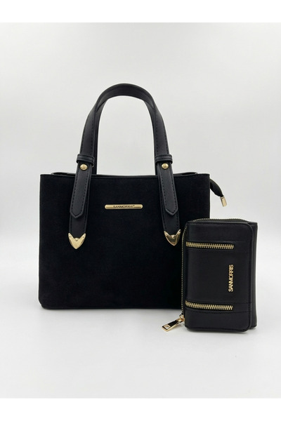 Sanmorris Γυναικεία τσάντα ώμου από συνθετικό δέρμα και σετ πορτοφολιού σε συ...