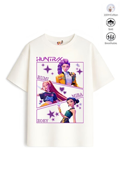 Belya Kids Wear Κοριτσίστικο μπλουζάκι με σχέδιο Full Mold Hun Design 7 Oversize