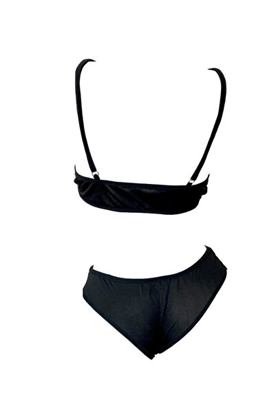 EFAYN.RO Ladies, black, 2 pieces, brazilian slip and adjustable bra, eayn