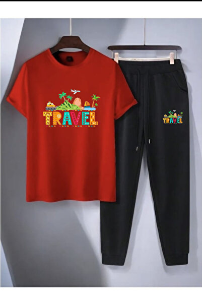 Joetsu Travel Printed T-Shirt - Jogger T-Shirt Crew Neck Bottom Top Tracksuit...