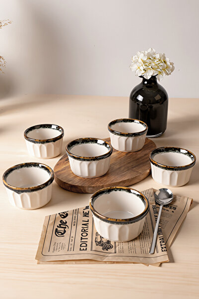 Keramika Cobalt Wave Badem Suffle Kasesi 9 Cm 6 Adet Q78