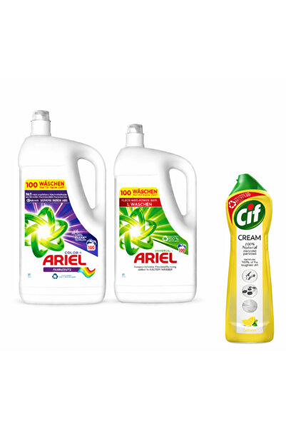 Cif Κρέμα Λεμόνι + Πακέτο 2x Υγρό Απορρυπαντικό (Χρωματιστά + Γενικής Χρήσης)...