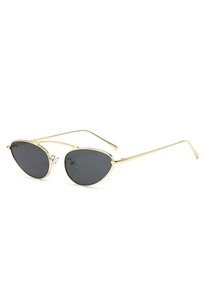 Tessero Vintage Cat-Eye Sunglasses with Gold Metal Frame and Double Bridge, R...