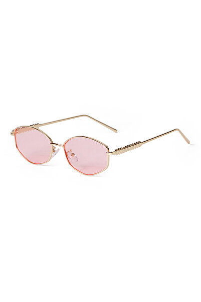 Tessero Retro Sunglasses, Thin Metal Frame, Target Pattern, UV400 Protection,