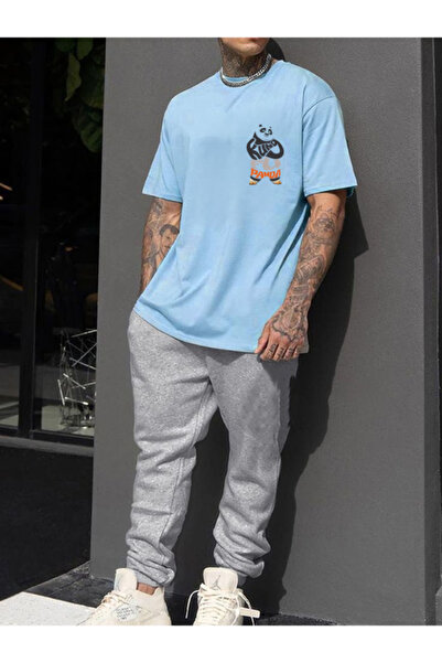 Joetsu Panda Printed T-Shirt - Jogger T-Shirt Crew Neck Bottom Top Tracksuit Set