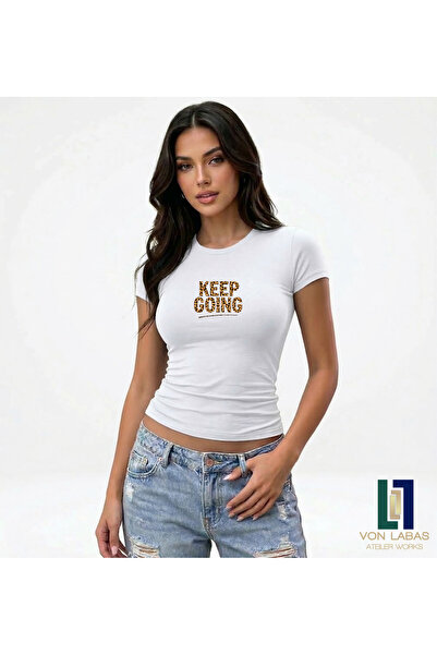 Grafftee Clothing Γυναικείο λευκό μπλουζάκι με ειδικό σχέδιο, λαιμόκοψη ποδηλ...