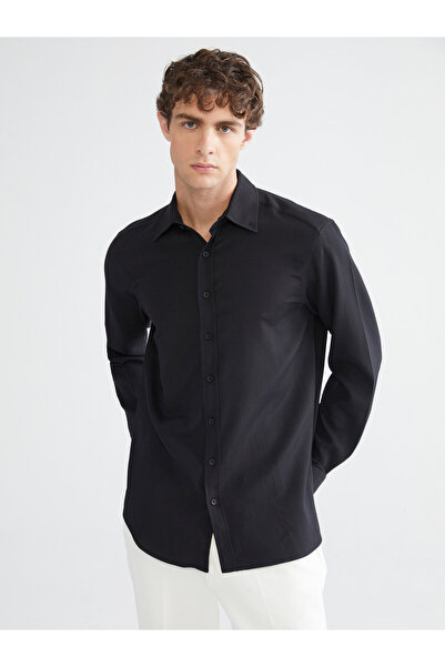 LC Waikiki Regular Fit Long Sleeve Dobby Fabric Men's Shirt