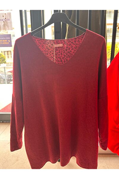 MADE İN ITALY Italian Soft Women's Blouse with Leopard Pattern Inside