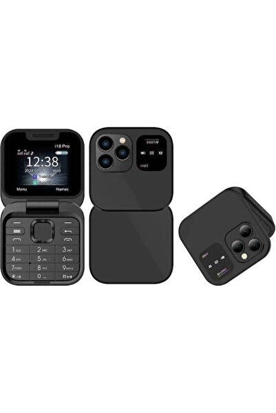 Promagg Mini mobile phone with dual screen, large keys, flashlight and FM radio