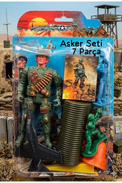 handanca Oyuncak Asker Seti, 7 Parça Askeri Oyuncak ,Küçük Parçalı Savaş Oyun...