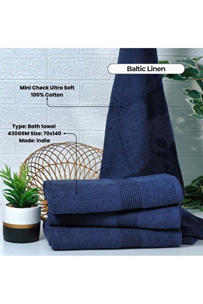 Baltic Linen مناشف حمام صغيرة بنقشة مربعات