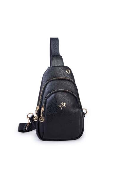 Nas Bag Kadın Crossbody Bag Bel ve Body Bag Siyah Victoria