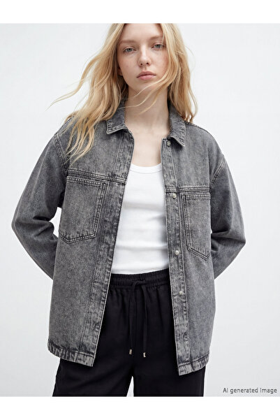 LC Waikiki Women's Denim Shirt with Pocket Detail