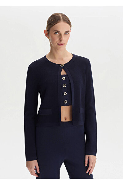 Knitss Lacivert Regular Fit Triko Ceket