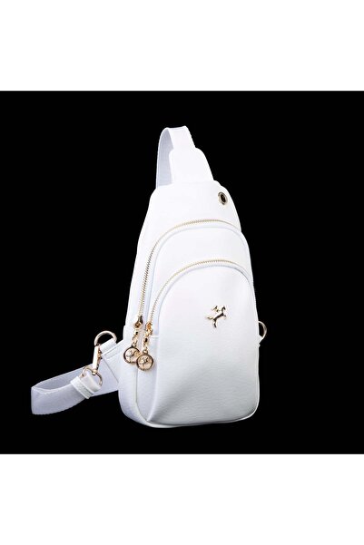 Nas Bag Geantă crossbody pentru femei, geantă de talie și corp, albă Victoria