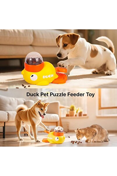 Yıldızhane Ördek Mama Dağıtıcı Zeka Oyuncağı Yavaş Besleyici Puzzle Etkileşimli Kedi ve Köpek Oyuncağı