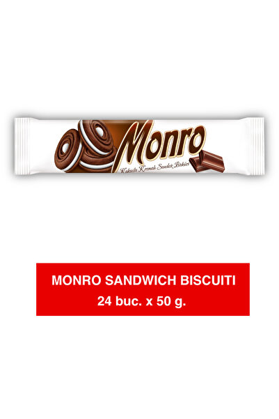 Monro Μπισκότο Σάντουιτς Κακάο 50γρ x 24 Τεμάχια