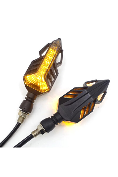 Avex Set de 2 semnalizatoare motocicletă, model săgeată în formă de T, 12V