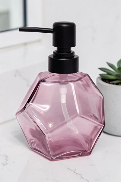 Bereketli Store Ροζ Δοχείο Υγρού Σαπουνιού με Σχέδιο Πρίσματος |   Διακοσμητι...