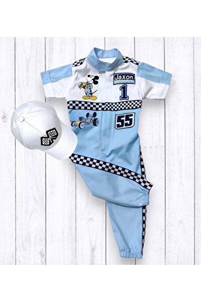 Mum Design Gifts AÇIK MAVİ F1 / FORMULA YARIŞÇI KOSTÜMÜ (ÇOCUĞUNUZUN YAŞINI, ...