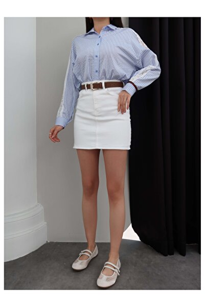 ESRAHELVACI Μίνι τζιν φούστα με τσέπες