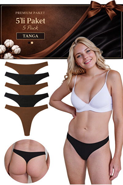 Yohannes Club Kadın, Pamuklu Basic Tanga Slip Külot, 5'Li Paket, Rahat ve Şık