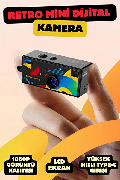 Mini Dijital Retro Kamera - Selfie Video Vlog Kamerası Mini Fotoğraf Makinesi
