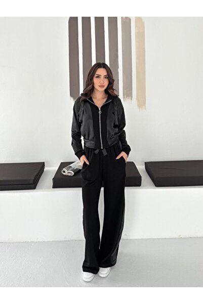 MİSPİER Σατέν Διακοσμημένο Σετ Μοντάλ