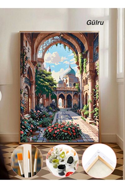 TT ART Sayılarla Boyama 40x50 Cm Tuval Seti Fırça Boya Dahil Çıtaya Gerili - ...