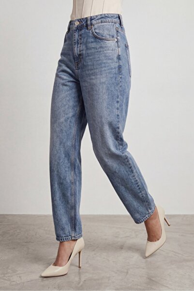 Lavix Women's Comfort Baggy Jean Pants High Waist Loose Fit Casual Denim