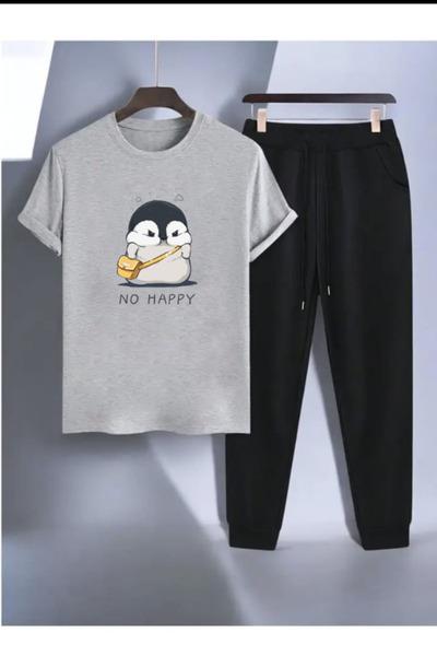 Joetsu No Happy Printed T-Shirt - Jogger T-Shirt Crew Neck Bottom Top Tracksu...