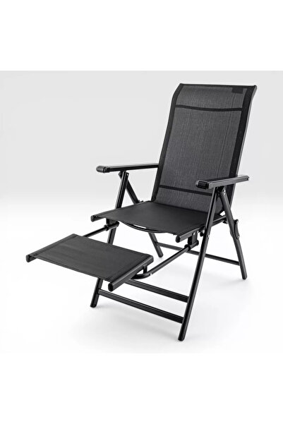 ARGEUS Sırt Ayarlı Katlanabilir Kamp Sandalyesi - 8 Kademeli - Bacak Uzatmalı...