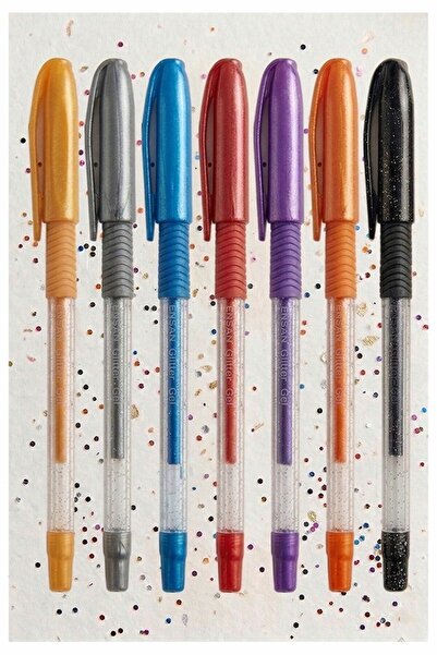 Artlantis Glitter Gel Pen 7 Colors 1.0mm Fluent Writing Pensan Glitter Gel Pe...