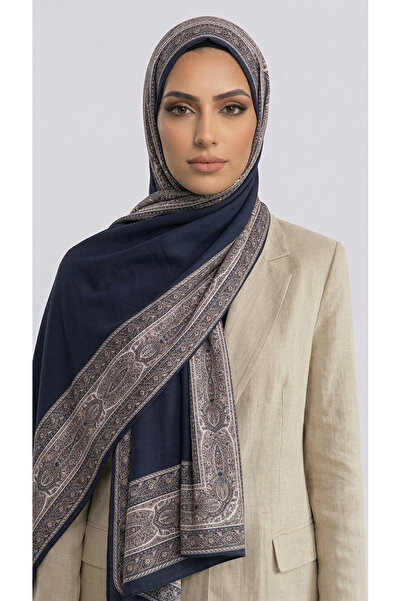 Karaca Chain Pattern Cotton Shawl - Black