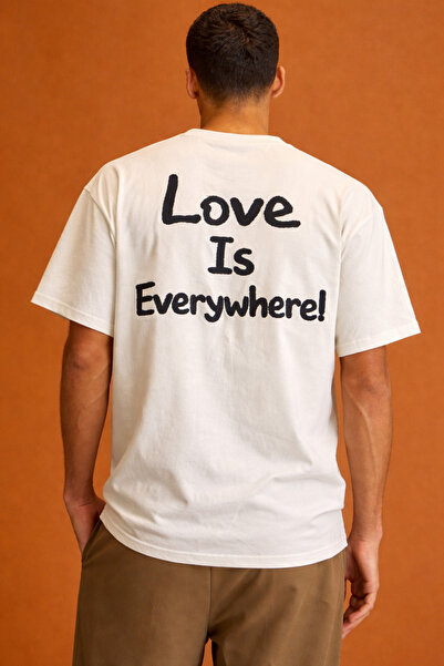COOL TARZ Ανδρικό μπλουζάκι oversize με στάμπα "Love Is Everywhere" από βαμβάκι