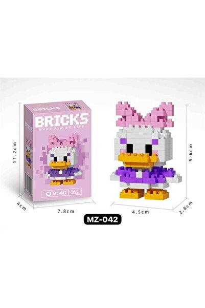 ydn 3D New Bricks Mini Yapi Bloklari Lego, Daisy Duck Pembe Figür