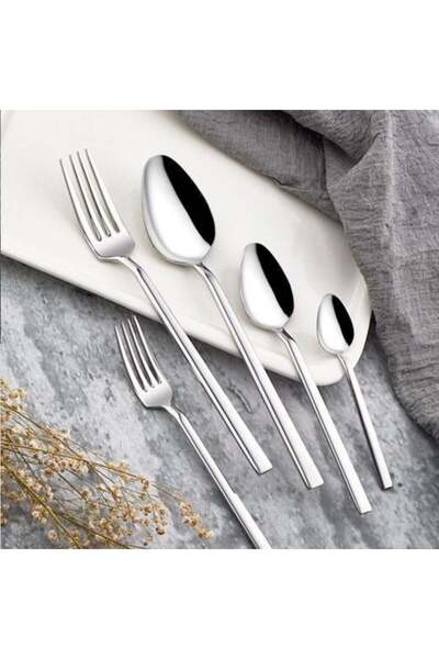 asc.home 18.10 Steel 12-Person 60-Piece Fork and Spoon Set (3 mm)