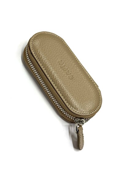 SAFİR Hakiki Deri Fermuarlı Anahtarlık Anahtar Kılıfı 12x6x2,5cm