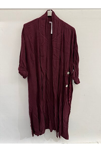 della moor Women's Burgundy Italian Skirt with Button Slit, Long Oversized Li...