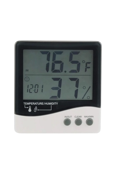 erşahaydınlatma Büyük Ekran Dijital Termometre - Nem Ölçer - Saat / Thermometer / Hygrometer