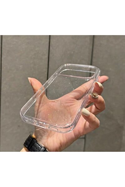 SOLİD CASE iPhone 17 PRO uyumlu Sararmaz Simli Şeffaf Kapak Kamerası Açık SAR...