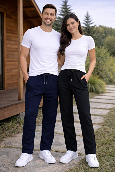 MODABOX Double Set Men's and Women's 2-Yarn Comfortable Fit Pocketed 2-Piece ...