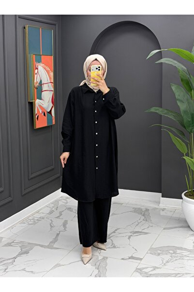 İLGEN FASHİON Fidan Mocha Relax Fit Σετ Δύο Τεμαχίων – Πουκάμισο Oversize & Π...