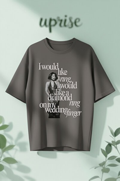 Vordevia Tricou oversize din bumbac imprimat Raye I Would Like A Ring
