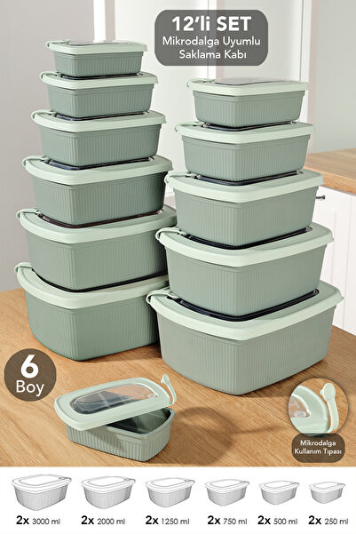 Meleni Home مجموعة من مخطط حاويات تخزين مستطيلة الشكل بغطاء للميكروويف - حاوي...