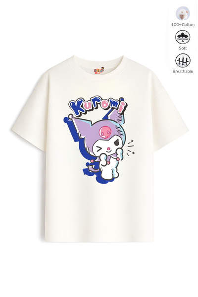 Belya Kids Wear Tricou oversize pentru fete, cu design Kur, mărime completă 22