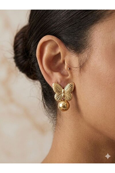 stainless steell Top Detailed Butterfly Steel Earrings