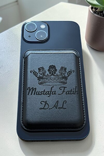 Zeysel store İsme Özel Magsafe Mıknatıslı Kartlık Deri Cüzdan Kartlık iPhone ...